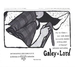 Galey and Lord Plaid Shorts Broadway New York City 1960s Vintage Print Ad 9 in